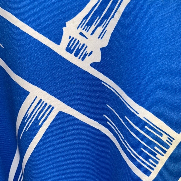 NWOT J. McLaughlin Blue/White Bamboo Pattern Brynn Shirt Dress - Picture 16 of 16